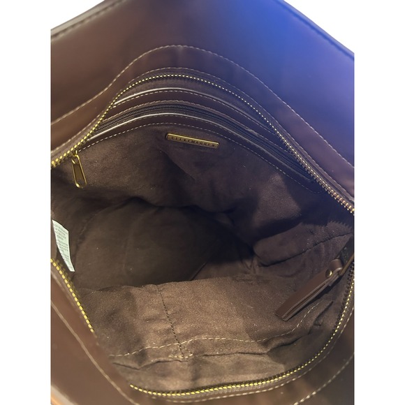 Steve Madden Cognac Multi Colorblock Faux Suede Bucket Bag - Picture 11 of 13